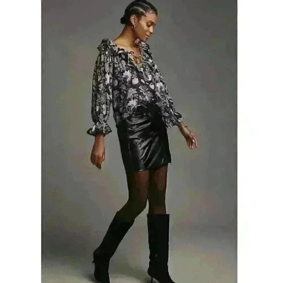 NWT Anthropologie Mille May Top $168 Small New Black - Picture 4 of 5